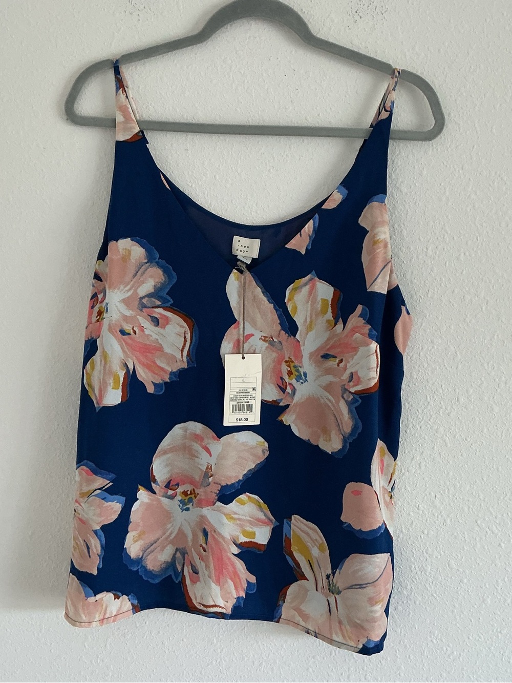 a new day Navy Blue Floral Spaghetti Strap Camisole